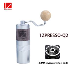 1ZPRESSO Q2 Manual Grinder Burr Kitchen Grinding Tools Stainless Steel Adjustable Coffee Bean Mill Mini Milling 220516gx