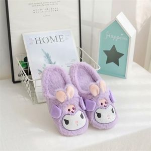 Indoor Warm Women Cute Animal Melody Cartoon Winter Fur Home Shoe Donna Girl Antiscivolo Memory Foam Pantofole da casa in cotone Y200424