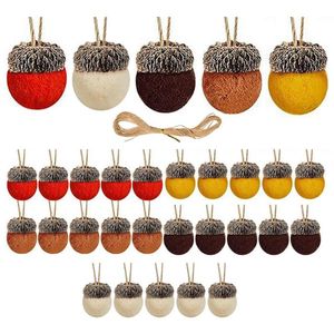 Christmas Decorations 30pcs Artificial Felt Acorn Ornaments Felted Balls With 32.8ft String Tree Decor Home Hanging PengdantChristmas Decora