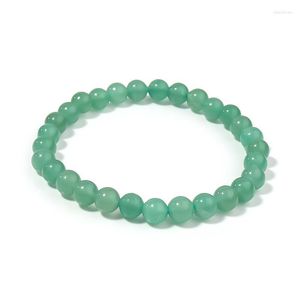 Beaded Strands 1piece Natural Stone 19cm Bead Bracelet 6.5mm Loose Beads Charms Bangle For Jewelry Making Accessories Lars22
