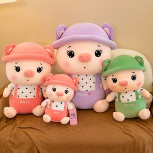 Yeni tatlım sevimli domuz peluş oyuncak bebek şapka şapka domuz bebek yastık kız tatil hediyesi
