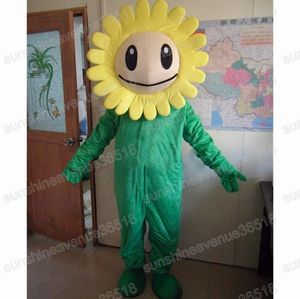 Halloween Sun Flower Mascot Costume Högkvalitativ Sunflower Tecknad karaktärsdräkt Suit unisex vuxna storlek Jul födelsedagsfest utomhusdräkt