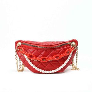 Пульгевая сумка для талии в новая корейская персонализированная женская жемчужная сумка для моды модная текстура сундук Сумка 220712