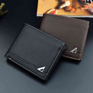 New Casual Men Leather Wallet Short Slim Male Wallets Money Credit Card Holders Wallet Vintage Men Wallet Money Bag J220809