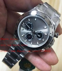 Super JHF 116509 Chronograph Men Zegarwatches Cal .4130 Ruch 316 L STAL 40 mm szary tarcza ceramiczna szafir szklarna szklana świetliste mechaniczne automatyczne męskie zegarki męskie