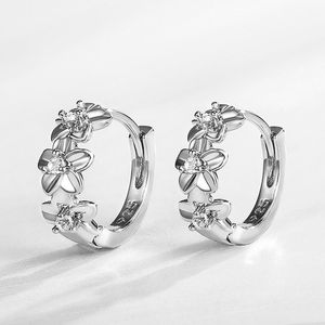 Wholesale jk earrings for sale - Group buy Hoop Huggie JK Fashion Luxury Flowers Small Round Earrings Shiny Crystal Cubic Zirconia Dainty Girl Gift Statement For Women