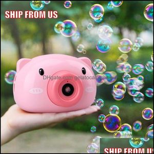 Nt Bubble Cute Cartoon Pig Camera Baby Hine Outdoor Matic Maker Gift For Bath Kids Toys Party Stuff Fy409 Drop Delivery Other Event S