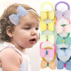 Baby Bowknot Headband Cute Newborn Cable Knit Headwrap Nylon Turban Photography Props Infant Hair Accessories