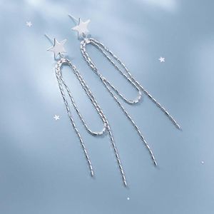 Wholesale long beaded earrings for sale - Group buy Stud Sterl Silver Earrings Trend Jewelri For Women Korean Personality Star Long Tassel Rice Beads Chain Earring GiftsStud