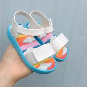 Mini Melissa 2022 New Summer Girls Boys Jelly Shoes Non-slip Kids Beach Sandal Toddler Shoe Soft Sandals Girl flat shoes MN053 G220523