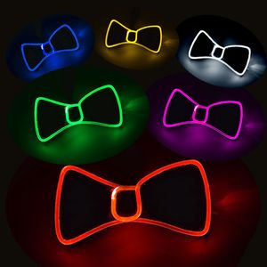 Светодиодные галстуки -галстук Светящие мужские луки узел Хэллоуин Карнавальный украшение модные аксессуары