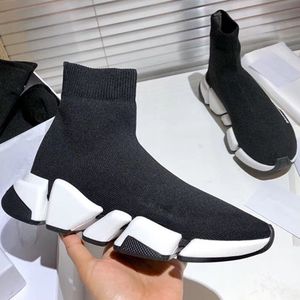 パリの靴下ブーツ男性と女性のファッションスニーカーショートチューブフラットボトム怠惰な靴2022秋の黒い靴