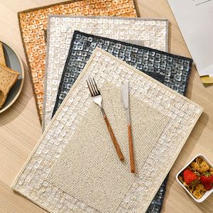 Kreativa handgjorda skal placemats rund rektangel bord placemat skal dekoration anti-matbord matta skylt isoleringskudde
