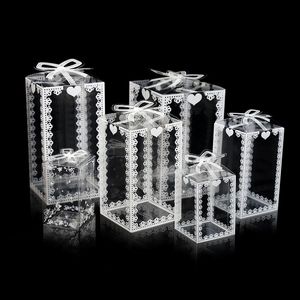 50pc Party Supplies Nouvelle boîte PVC Clear Emballage de mariage Cake Cake Emballage Chocolate Candy Candy Gift Events Transparent Box 20220528 D3