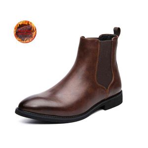 Boot 2022 New Men Chelsea Brand Desiginer Classic Italy Dres Fashion Casual Warm Plush Bussines Ankle Big Size 48 220805