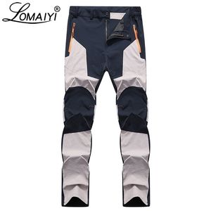 Lomajyi Stretch Man Spodnie Casual Męskie Wiosna / Jesień Wodoodporne spodnie dresowe męskie Spodnie męskie Slim Fit Prace dla mężczyzn AM042 220325