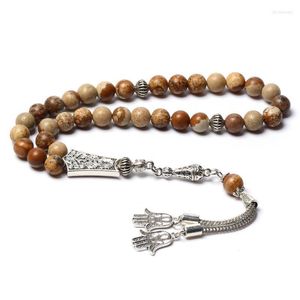 Perlenstränge, hochwertiger Bildstein, natürlicher Sibha, islamischer muslimischer Tasbih-Gebetsperlen, Perlen Lars22