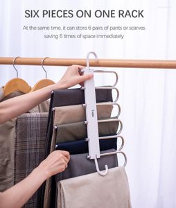 Hangers & Racks 6 Layers Clothes Storage Rack Pants Holder Trouser Hanger Closet Organizer Clothing Wholesale For