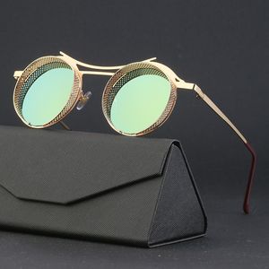 2022 Designer Sunglasses for men polarized uv protection sun glasses Retro steampunk sunglasses men's round frame hot selling