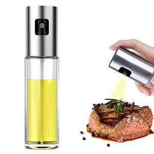 Dispenser per bottiglie di vetro per uso alimentare con spruzzatore di olio d'oliva per cucinare, barbecue, insalata, dolci in cucina, arrostire, friggere 100 ml F0511