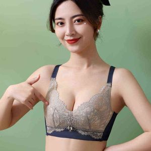 Модное белье сексуальное Bralette Summer Breathable Ultra Thin Thin Thin Lace The Wireless Wireless Push Up Women Bra T220726