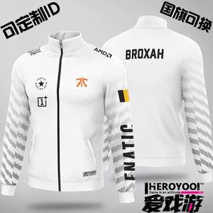 Herrjackor Anpassade Fnatic Team Uniform E-Sports DOTA2 Hero Csgo League Jacket kan vara ID2022 Global Finals