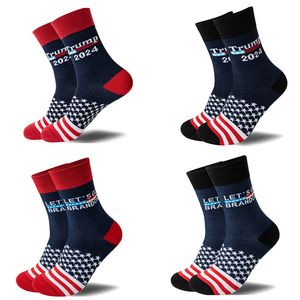 Trump 2024 Cotton Sock Party Favor Let's Go Brandon Meias Autumn Outono Mulheres Mulheres Casa Casual Meias Esportes