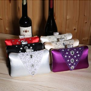 Evening Bags Beaded Bridal Wedding Handbags Diamonds Metal Luxury Shoulder Chain Crossbody Women ClutchesEvening