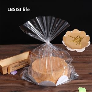 LBSISI LIFE 20SETS 6 8 인치 빵 종이 포장 가방 사탕 쿠키 케이크 상자 쿠키 클리어 파티 선물 웨딩 페이퍼 스탠드 201015