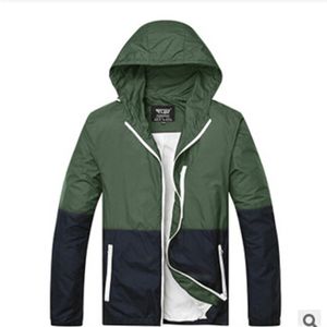 Wholesale green coats for ladies resale online - Jacket Men Windbreaker Coat Fashion Hooded Jacket Fashion Men Ladies Thin Outwear Casual Basic Army green Jackets271Q