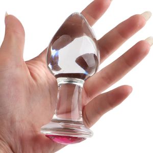 3サイズのガラスアナルプラグ滑らかな小さなお尻S肛門希釈剤刺激装置のカップル女性の男性のためのセクシーなおもちゃ大人のエロティックお尻
