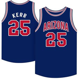 Xflsp 25 Steve Kerr Arizona Wildcats high quality basketball jersey White Retro Classic Mens Stitched Custom Number and name Jerseys