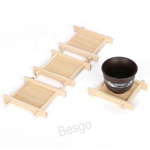 Teacup Wood Pad Insulation Creative Mug Tray Coasters Chinese Style Plastic Melamine Tea Tray Eco-Frendly Water Bottle Tray BH6956 TQQ