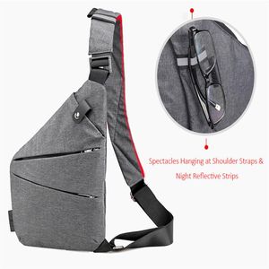 Wholesale shoulder holsters resale online - man thin personal pocket bag holster tactical shoulder sling vintage crossbody bags outdoor zipper anti theft chest bags257f