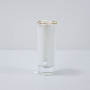 3oz sublimeringsskott glas 144 st per kartongvita tomma vinglasglasögon gyllene kant kopp värmeöverföring dricksmuggar till sjöss