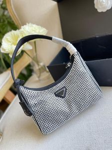 2022 New style nylon hobo for women Diamond bag shoulder bag lady Composite Tote chains canvas handbag With box 02