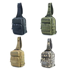 Esportes ao ar livre Caminhada Sling Saco Ombro Pacote Camuflagem Tactical Molle Peito Saco No11-115