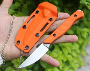 Coltello dritto di sopravvivenza 15700 di alta qualità CPM154 Lama satinata Full Tang Orange G-10 Maniglia Lame fisse Coltelli da caccia con Kydex