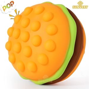 Burger Stress 3D Squishy Hamburger Toys Decompression Silicone Squeeze Ball Fidget Sensory Toy 220629