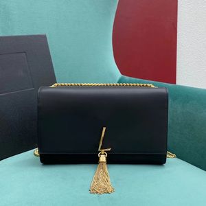 10A Top quality lady crossbody bag Medium leather tassel chain bag 24cm fashion shoulder handbag luxury designer bags woman makeup bag purse With box Y012