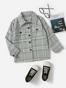 Toddler Boys Plaid Flap Pocket Coat SHE