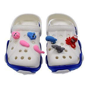 Crocs Animali 3D Ciondoli per scarpe in PVC Squalo Balena Delfino Zoccolo Accessori Carino Avocado Mashroom Arcobaleno Decorazione Sandali aderenti