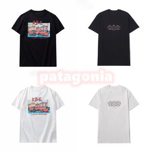 メンズデザイナーシンプルな寛大な黒い白いTシャツ高品質の丸いネックプリントシャツ男女性カジュアルルーズティーアジアサイズS-2xl