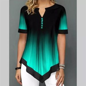 Camicia Camicetta Moda Taglie forti Top Donna Camicia casual con scollo a V Camicia da donna con stampa floreale allentata 220407