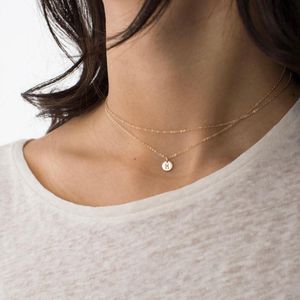 Pendant Necklaces 2-in-1 Tiny Gold Choker Wrap Long Initial Necklace Name Letter Jewelry 30inch 8mmPendant