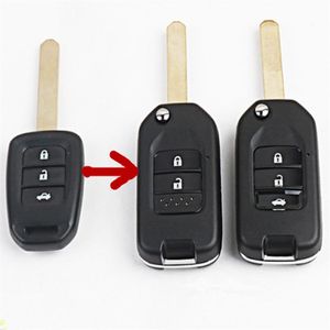 Gemodificeerde Flip Remote Key Shell voor Honda Fit XRV Vezel City Jazz Civic HRV Knoppen Vouwen Key Case FOB230D