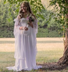 Классический шифон средневековое свадебное платье готический корсет Boho Country Wedding платья 2022 с удалением рукава элегантный пляж невесты вечеринки Partys Sexy Robe de Mariee Plus