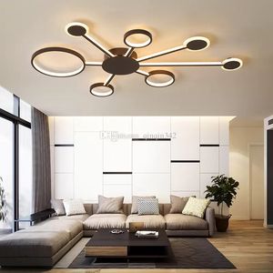 Nuovo design moderno lampada da soffitto a led luci per soggiorno camera da letto studio casa colore caffè finito lampada