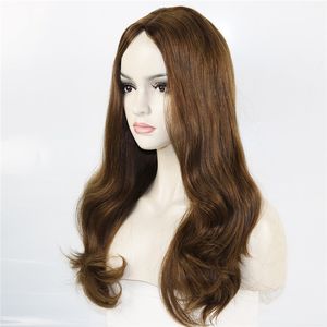 New Trend 100% European Cuticle Aligned Virgin Human Hair Jewish Wigs Silk Top Light Brown for White Woman Fast Express