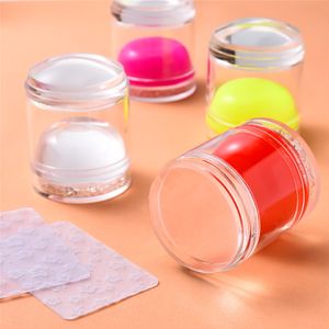 Big Nail Art Templates Stamper with Two Silicone Clear Head for Nails Printing Stamping Polish Custom Design Manicure Tools NAP016